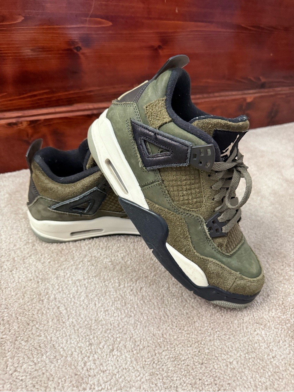 Nike Air Jordan 4 Low Olive Green Suede Sneakers